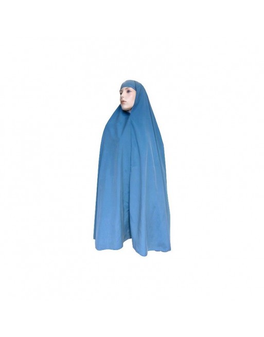 Grande cape pour femme - Grand Hijab long et mastour pour la prière et la mosquée - Coloris bleu Grande cape pour femme - Grand Hijab long et mastour pour la prière et la mosquée - Coloris bleu