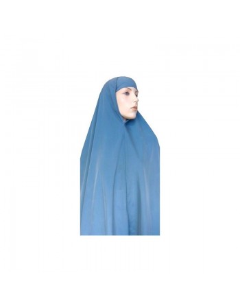Grande cape pour femme - Grand Hijab long et mastour pour la prière et la mosquée - Coloris bleu 