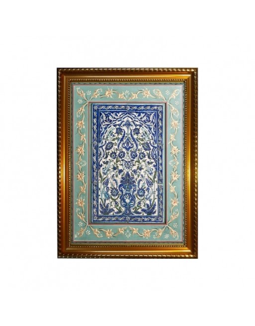Tableau artistique islamique (art de l'islam) - Cadre en bois avec verre 