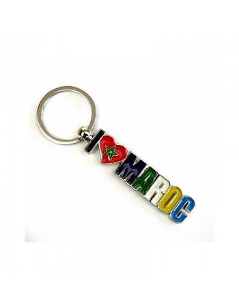 Porte clé artisanal avec inscription Maroc 