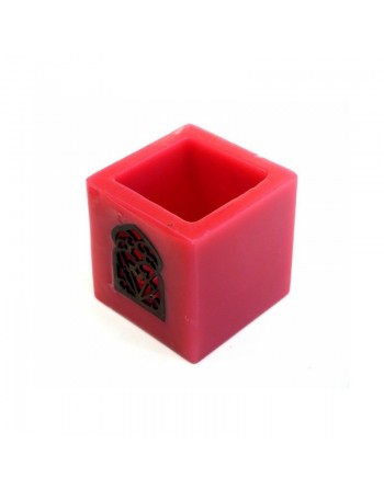 Photophore moyen décoratif marocain de couleur rouge 