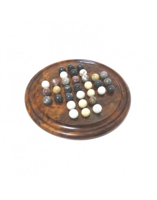 Jeux solitaire en bois de thuya avec billes en marbre Jeux solitaire en bois de thuya avec billes en marbre